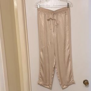 Satin woven drawstring waist joggers